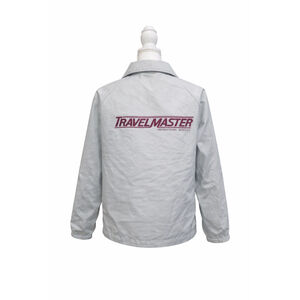 Vintage Hartwell Coach Jacket USA Gray Snap Nylon Size M Travelmaster RV Retro